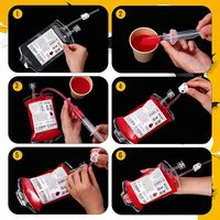 Sacs à boisson réutilisables anti-fuite pour Halloween, fournitures de fête sur le thème des vampires, sachets de jus et de cocktails effrayants, ensemble de pochettes à boisson en forme de poche de sang IV