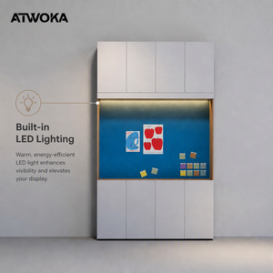 Armadio Modulare <span class=keywords><strong>per</strong></span> <span class=keywords><strong>Ufficio</strong></span> ATWOKA con Scaffale LED Integrato, Scomparti Chiudibili a Chiave, Personalizzabile OEM ODM - Product Image 4