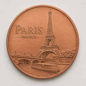 Moneta Commemorativa di <span class=keywords><strong>Parigi</strong></span> Personalizzata all'Ingrosso di Alta Qualità, Souvenir in Metallo 3D con <span class=keywords><strong>Torre</strong></span> Eiffel, Regalo Turistico Francese - Product Image 2