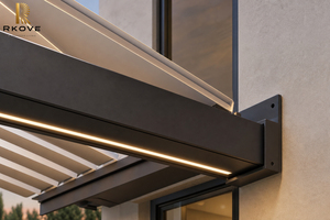 RKOVE Pergola Bioclimatique Aluminium 3x6m Attached Home Walkway Waterproof Cover Enclosed Outdoor Balcony aluminum garden pergo - Product Image 6