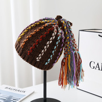 Gorro de Lana Personalizado de Hip-hop Rap, Divertido, con Trenzas y Rastas, Gorro de Invierno Cálido de Punto