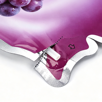 Voedselveilige, wegwerpstand-up pouch met aangepast rietjeslogo, gebruikt voor verticale verpakkingen van fruitpuree dranken