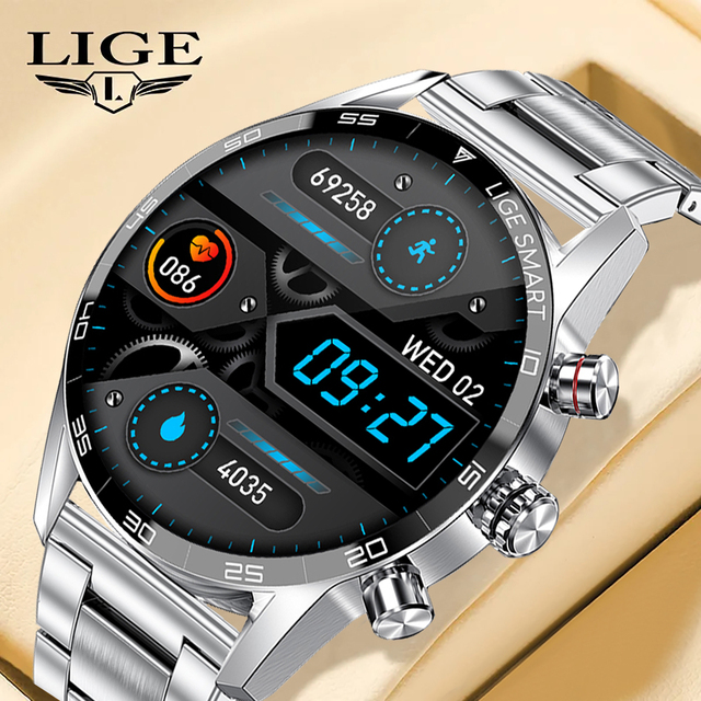 Lige BW0408 Smart Watch Men Full Circle Touch Screen Wireless Call Men Smartwatch Waterproof Sport Activity Fitness Reloj Watch