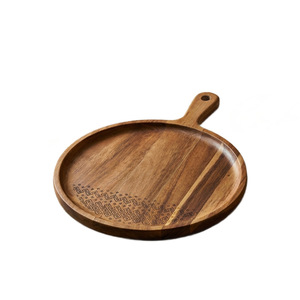 Bandeja Ovalada de Madera Estilo Japonés con Asas, Plato de Madera Maciza para Bistec, Pizza, Frutas, Postres, Uso en Hoteles, Cafeterías y Salones de Té - Product Image 2