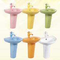 Lavabo coloré pour la maternelle, évier en céramique pour enfants de petite taille