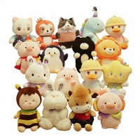 En gros, jouets en peluche super doux à lancer sur le thème des animaux, poupées mignonnes, jouets en peluche pour machines à attraper, cadeaux d'anniversaire et de salon professionnel