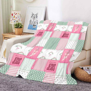 Wholesale Love Like Jesus Plush Blanket Custom Soft Fleece Flannel <b>Throws</b> Blankets <b>for</b> <b>Bed</b> Sofa Couch Car Camping Travel - Product Image 3