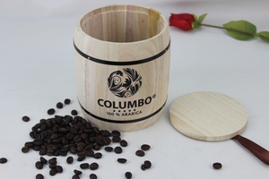 Baril de stockage de grains de café en bois personnalisé, seau écologique - Product Image 3