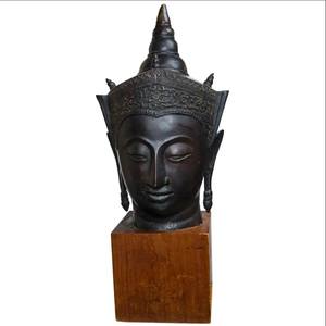 Gran latón fundido Fengshui Buda busto pátina bronce Buda cabeza escultura Tang <span class=keywords><strong>dinastía</strong></span> - Product Image 4