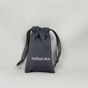 Bolsa de Lona Natural Personalizada con Cordón, Bolsa de Muselina con Patrón de Letras - Product Image 2