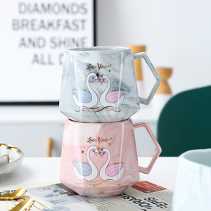 Tazas de Café de Cerámica con Diseño de Cisne, Regalo de Boda, Juego de Tazas para Parejas, Regalo para el Día de San Valentín - Product Image 3