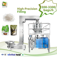 Machine d'emballage automatique à grande vitesse pour sachets Doypack, riz, avoine, céréales, sachets pré-faits avec fermeture éclair, remplissage et scellement