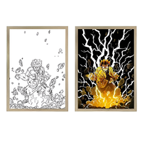 Peinture lumineuse LED personnalisée Demon Slayer, art décoratif sur le thème des paysages, inspiré de l'anime