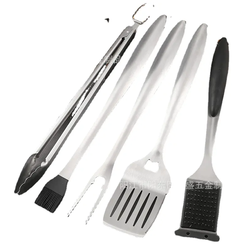 BBQ lager edelstahl fünf-teiliges grill-set outdoor haushalt grill gabel schaufel clip bürstenbeutel werkzeuge