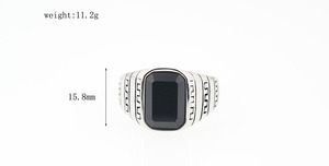 Cổ Điển Titan Thép Hợp Thời Trang Đá Quý Tùy Chỉnh Người Đàn Ông Nhẫn Đá Tự Nhiên Vòng Cho Nam Giới - Product Image 4