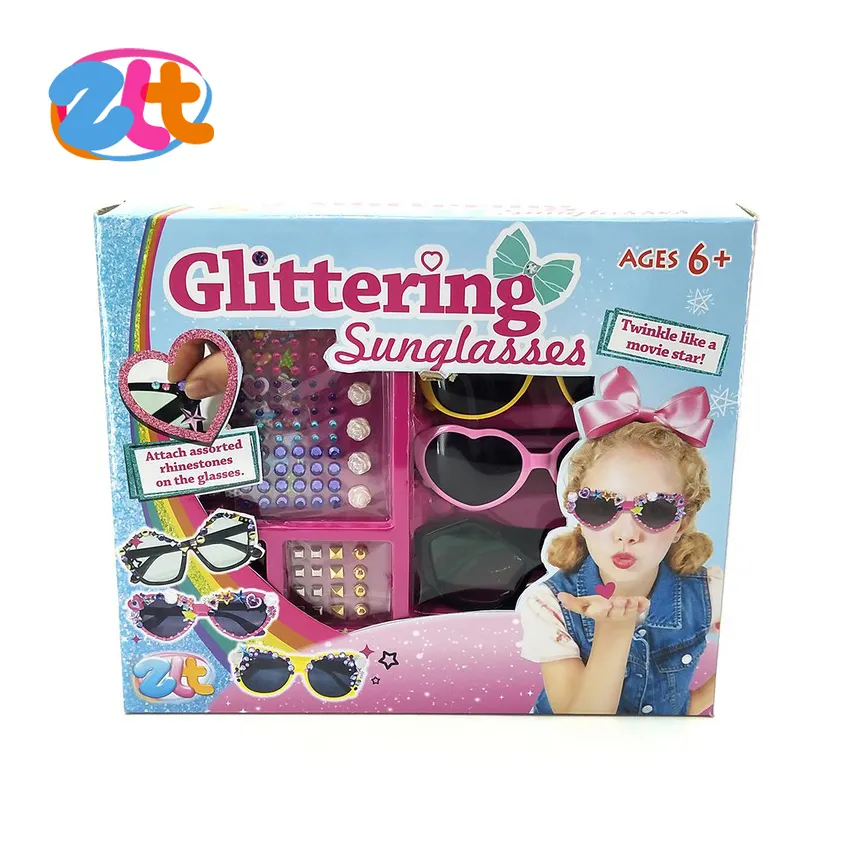 2021 sıcak satış DIY güzel oyuncaklar Pretend güzellik oyuncak kızlar gözlük ile rüzgar kadar silecek plastik seti
