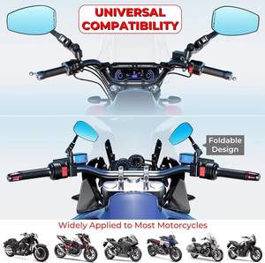 Espejo Retrovisor Antideslumbrante de Aleación de Aluminio para Motocicleta, Espejo de Vidrio Multiángulo Impermeable, Espejo de Ajuste Mecanizado por CNC para Conducir - Product Image 6