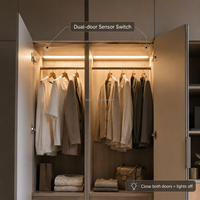 Interrupteur à capteur pour armoire à double porte, contrôle centralisé filaire 12V 24V, interrupteur d'éclairage automatique pour garde-manger et armoire LED FREE-09C-22