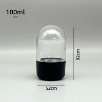 Pot de stockage en verre cristal de 100 ml, résistant aux enfants, hermétique, anti-odeur, avec couvercle à pression, pour le stockage d'herbes et d'épices, autocollants personnalisables