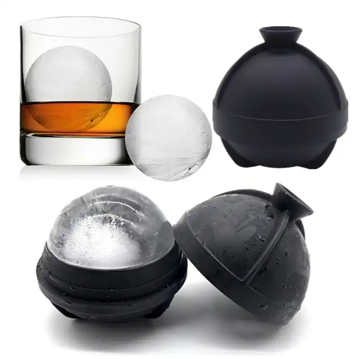 Ice Ball Molds 2.5 Inch Large Ice Cube Maker BPA Free Round