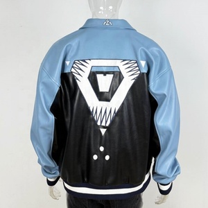 Custom Fashion Vintage Streetwear <b>Brown</b> Zip up <b>Jackets</b> High Quality Heavyweight Motorbike Pu Cropped Mens <b>Leather</b> <b>Jacket</b> - Product Image 3