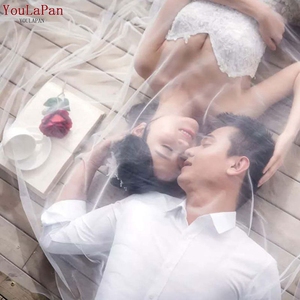 طرحة من YouLaPan V84 بسعر الجملة من المصنع حجاب عالي الجودة باللونين الأسود والأبيض والأحمر يمكن تخصيصه حسب الطلب على شكل وحجاب من التول للحفلات وحفلات الزفاف - Product Image 5