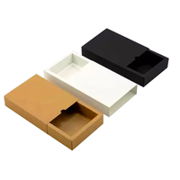 Caja de regalo de cajón de papel corrugado Kraft personalizada con cinta de logotipo para reloj de papelería-Relieve de laminación mate