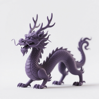 Ornement de dragon chinois usiné CNC en PLA et ABS - Détails complexes, options de couleurs multiples, décoration pour la maison et le bureau, usinage par fil