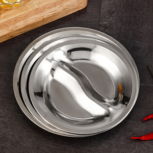 Stainless Steel Two Compartment Plate 20cm Microwave Safe For Kids And Adults - Product Image 2