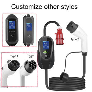 32A 7KW Intelligente Herkenningsfunctie AC Draagbare EV-lader Type <span class=keywords><strong>2</strong></span> / GBT Nieuwe Staat Elektrische Voertuig Laadstation - Product Image 4