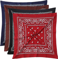 Sapu Tangan Bandana Katun Bermotif Paisley dengan Logo dan Pola Kustom, Kerudung Persegi untuk Bersepeda, Hip Hop, dan Dekorasi