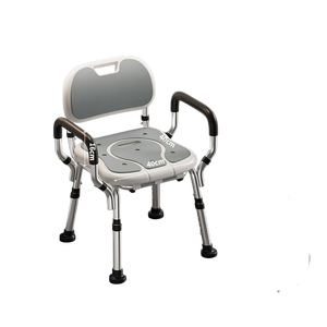 3 CM PE material Height adjustable leaking hole seat Aluminium <b>Bath</b> Chair with fixed backrest angled legs - Product Image 1