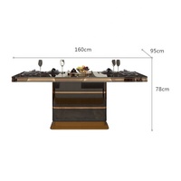 Ensemble de table et de chaises de salle à manger moderne de luxe 6 places en cuir français pour la maison ou la villa pour 4 personnes Fabriqué en métal - Meubles du Royaume-Uni