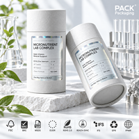 Emballage personnalisé en tube de papier pour vitamines et compléments alimentaires, boîtes cylindriques en carton avec logo OEM imprimé, vente en gros