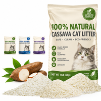 Litière pour chat en granulés de manioc, directement de l'usine, à dissolution rapide dans l'eau, agglomérante, faible teneur en poussière, écologique, pour les acheteurs en gros