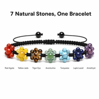 Bracelet Bohème Tressé en Pierres Mélangées pour Femme, Nœuds Faits Main, Réglable, Guérison Spirituelle, Perles de Cristal, Cadeau