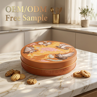 Boîte de cuisson ronde en métal de qualité alimentaire avec logo personnalisé pour gâteaux, biscuits, pâtes, bonbons, contenants de cuisson, pot métallique pour le four
