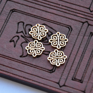 Épingle à cheveux en cuivre pur, motif palais, 13x13mm, style antique, pour bricolage, ornement capillaire, usage festif - Product Image 3