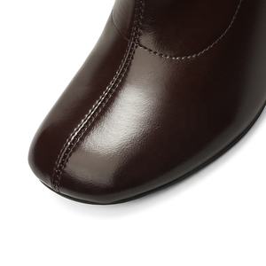 Botas <span class=keywords><strong>Tabi</strong></span> de Tacón de Aguja con Cremallera de Piel Sintética para Mujer Moncheer, Punta Cerrada, Punta Cuadrada, Moda Otoñal, Estilo Occidental, Antideslizantes - Product Image 5