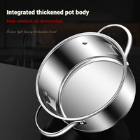 Mangkuk panas mi instan satu orang, panci Stainless Steel baja tahan karat Universal tebal komersial Modern gaya Korea