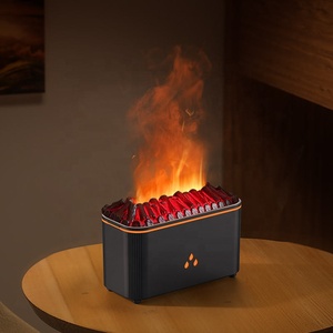 Simulated Fire Flame Humidifiers <strong>7</strong>-Color Light Electric Desktop Portable Essential Oil Aroma <strong>Diffuser</strong> - Product Image 1