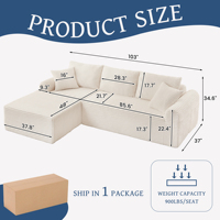 Canape Ecksofa Roll US Dropshipping auf Lager Vakuumverpackt Chiase Komprimiertes Sofa Modulares Memory-Schaum-Sofa Komprimiertes Sofa