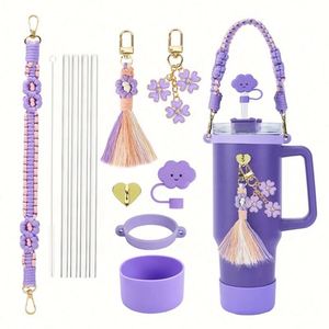 Wholesale 40Oz Tumbler Accessories & Charms Kit Sets 7/8/12Pcs- Keychain, Straw Caps, <b>Boots</b>, Pearl Handle, Cup Cozy - Product Image 1
