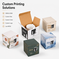 Caja Rígida Corrugada de Materiales Reciclados al por Mayor, Impresión Personalizada, con Relieve UV, Antichoque, para Empaque de Tazas y Jarras de Café, Bajo MOQ
