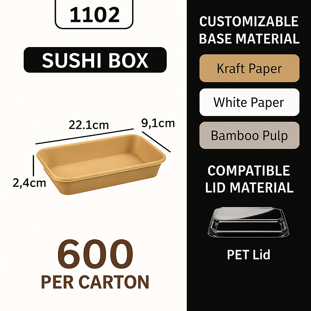 1102 Sushi Box with Lid