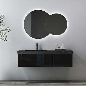 Mueble de Baño Moderno con Acabado Lacado, Lavabo Individual Montado en la Pared, Encimera de Piedra Sinterizada, Gabinetes de Baño de Madera - Product Image 6