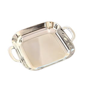 Chất Lượng Cao Sang Trọng Vuông Thực Phẩm Bữa Ăn Tối Khay 18/10 Thép Không Gỉ Trái Cây Tấm Nut Snack Tấm Lưu Trữ Món Ăn Với Tay Cầm - Product Image 5