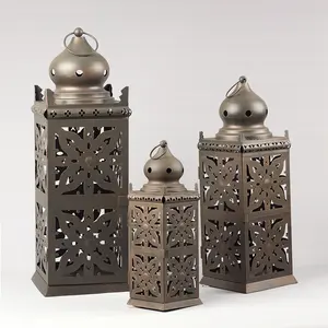 Large Pieced Metal Candle Lantern hanging Moroccan lanterns