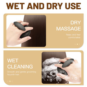 Masseur de cuir chevelu rond imperméable professionnel Brosse à shampooing en silicone Outil d'exfoliation pour le lavage de la tête avec poignée allongée pour un usage domestique - Product Image 3