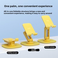 Support de téléphone pliable pour tablette et téléphone, mécanisme à trois axes de bureau, rotation à 360°, trou de charge réservé, hauteur réglable